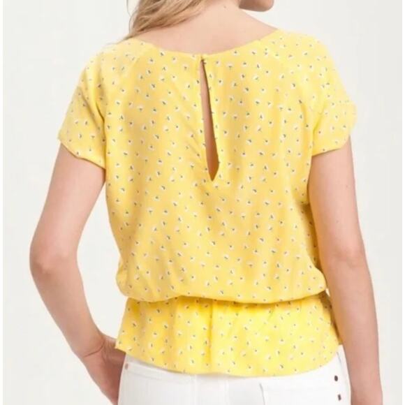 Joie Silk Yellow Floral Peplum Top - Picture 2 of 8